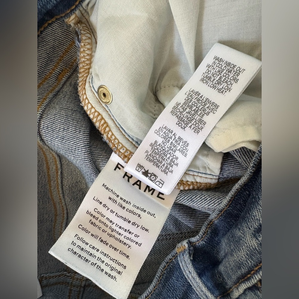 Frame Le High Skinny Stud Raw Split Hem Jeans, Size 28 - Picture 12 of 12